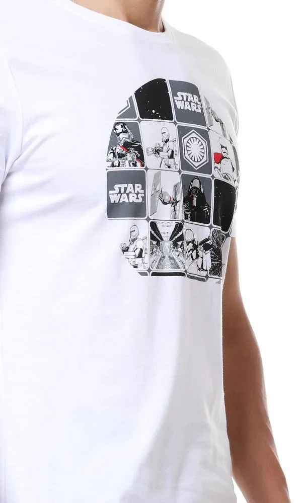 57470 Printed Stars Wars Short Sleeves White Tee