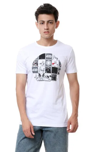 57470 Printed Stars Wars Short Sleeves White Tee