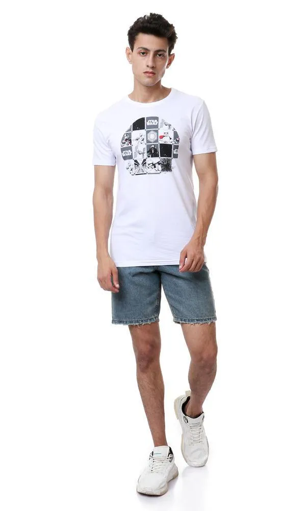 57470 Printed Stars Wars Short Sleeves White Tee
