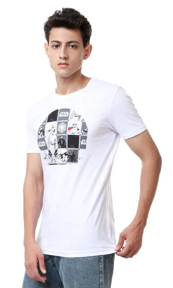 57470 Printed Stars Wars Short Sleeves White Tee