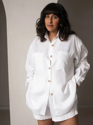 Amal Linen Shorts White