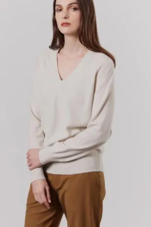 Amy Cashmere V-Neck Putty