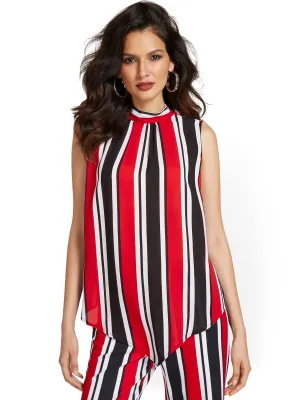 Asymmetrical Tie-Back Blouse