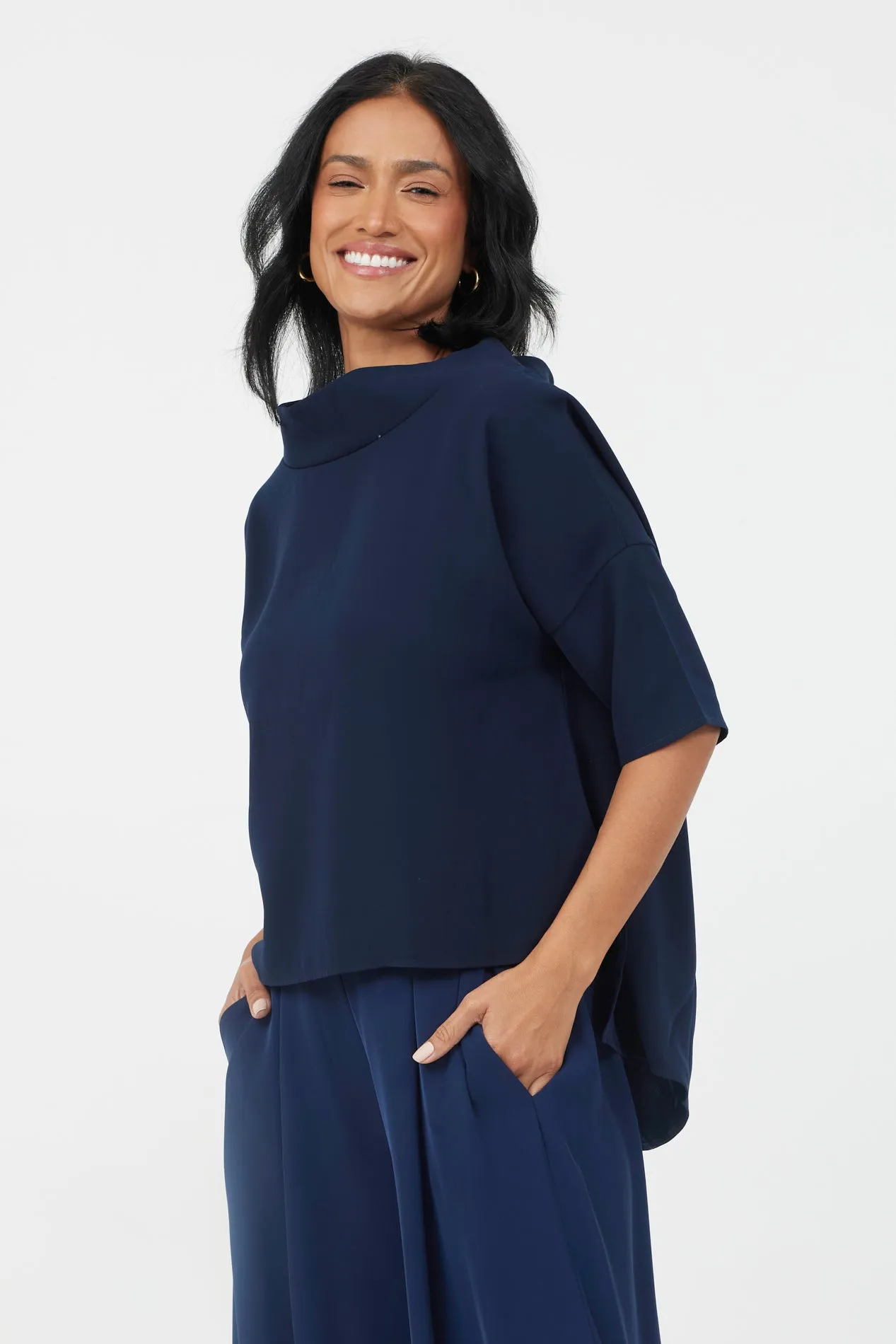 Audrey Cowl Neck Relaxed Fit Top