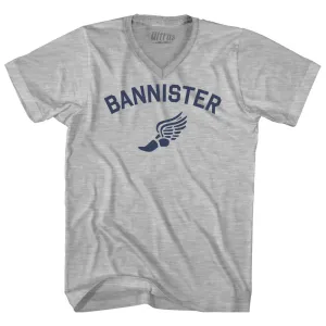 Bannister Track Running Winged Foot Adult Cotton V-neck T-shirt