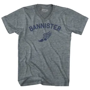 Bannister Track Running Winged Foot Adult Tri-Blend V-neck T-shirt