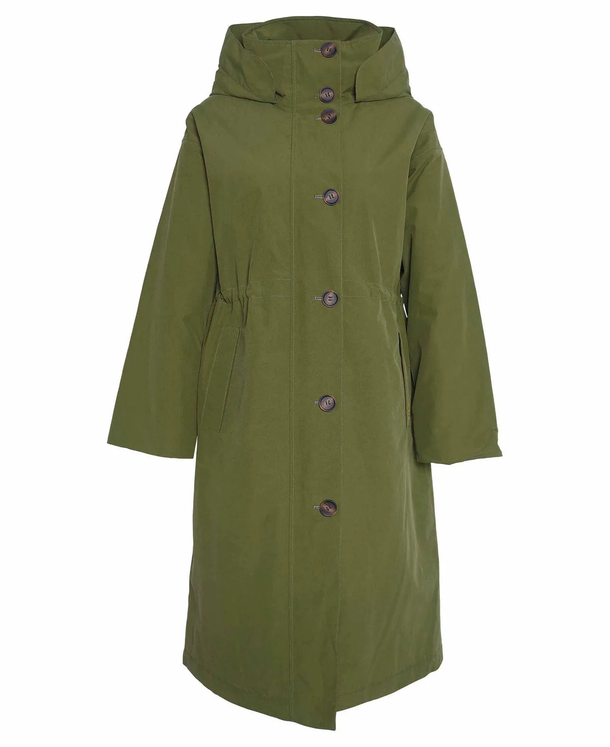 Barbour Iris Waterproof Jacket - Dark Moss/Light Sand/Pastel Pink