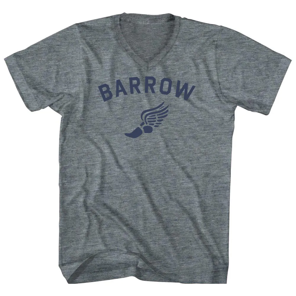 Barrow Running Track Winged Foot Tri-Blend V-neck Womens Junior Cut T-shirt