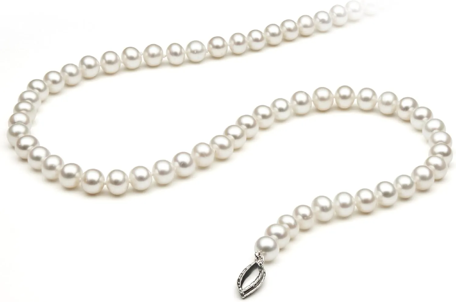 Belacqua Cultured Freshwater Pearl 16" to 36" Necklace for Women | Sterling Silver Single Strand Fishhook | Jewelry for Her | Gift Box Included