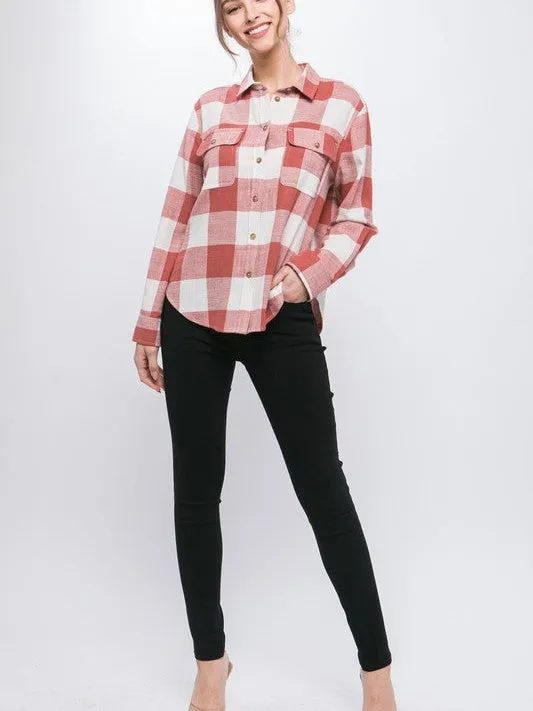 Better in Plaid Lightweight Button-up Long-Sleeve Shirt