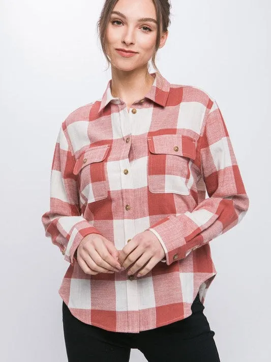 Better in Plaid Lightweight Button-up Long-Sleeve Shirt