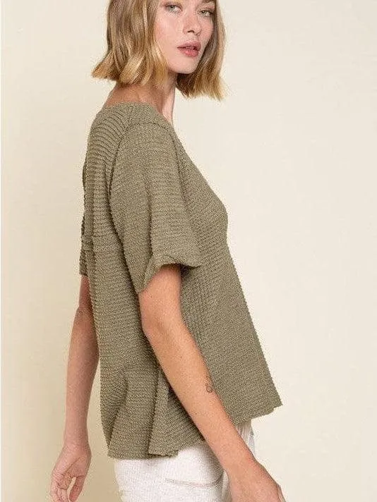 Better than Breakfast Waffle Knit Top