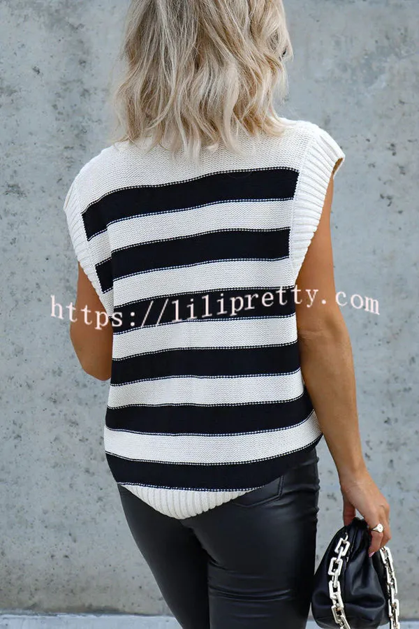 Between The Lines Striped Knit Sweater Vest