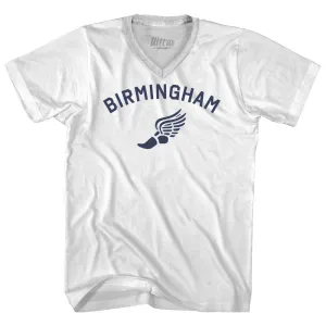 Birmingham Running Track Winged Foot-Adult Cotton V-neck T-shirt
