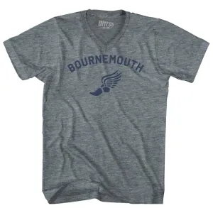 Bournemouth Running Track Winged Foot-Adult Tri-Blend V-neck T-shirt