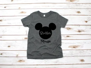 Brother Mouse Mickey Kids T Shirt - Infant Toddler Youth Mickey Shirt - Disney Kids Shirts - Family Matching