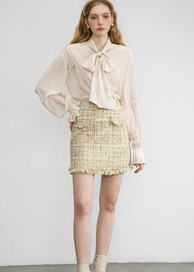 CHIFFON LACE UP WEAR SHIRT