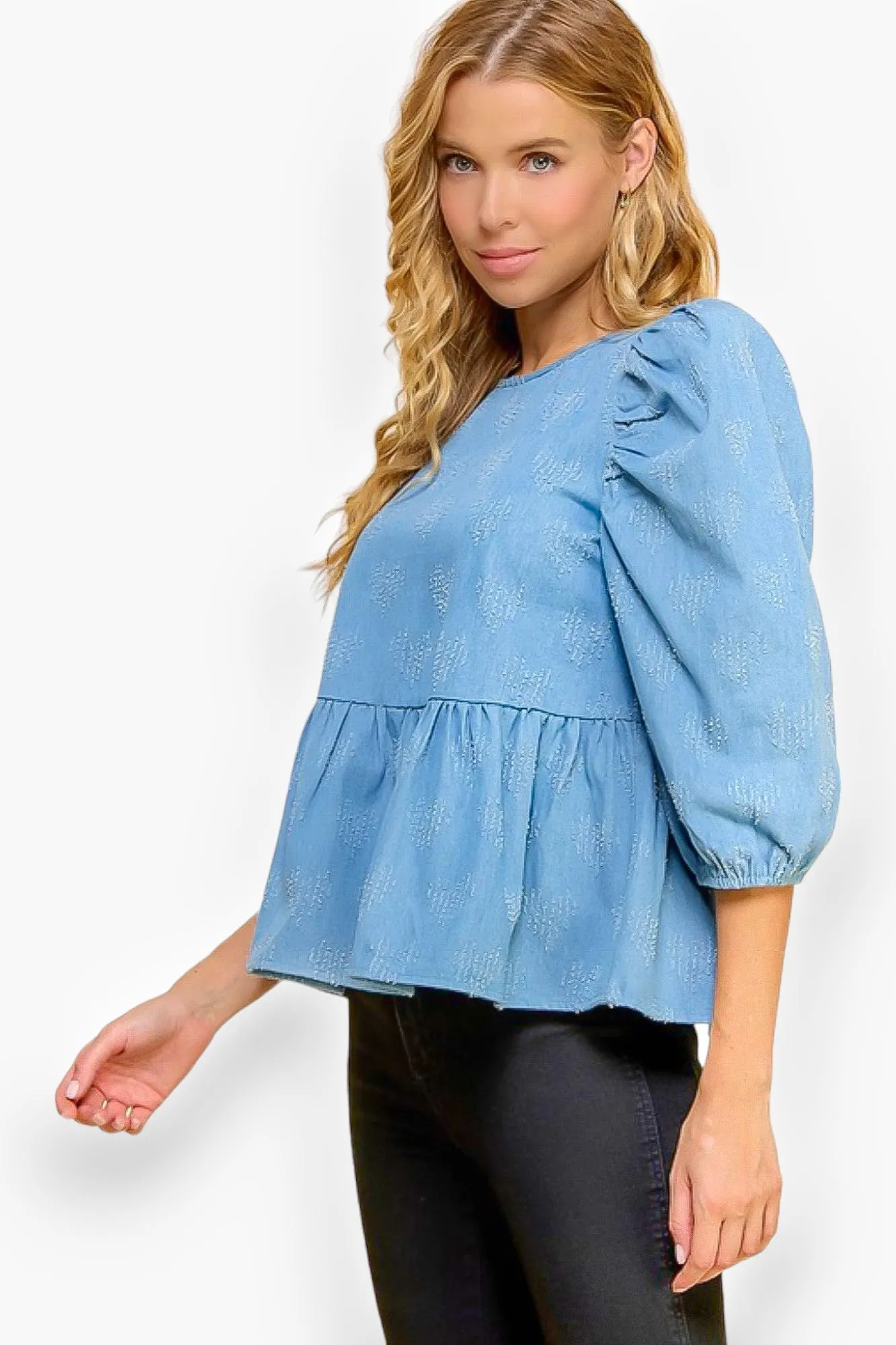 Color Me Denim Puff Sleeve Shirt