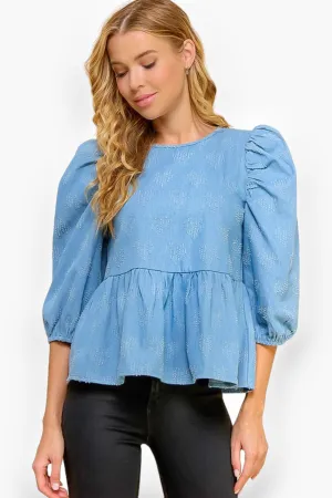 Color Me Denim Puff Sleeve Shirt
