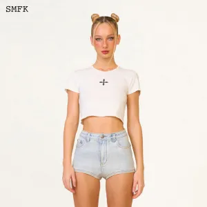 Compass Cross Classic Sporty Tights Tee In White