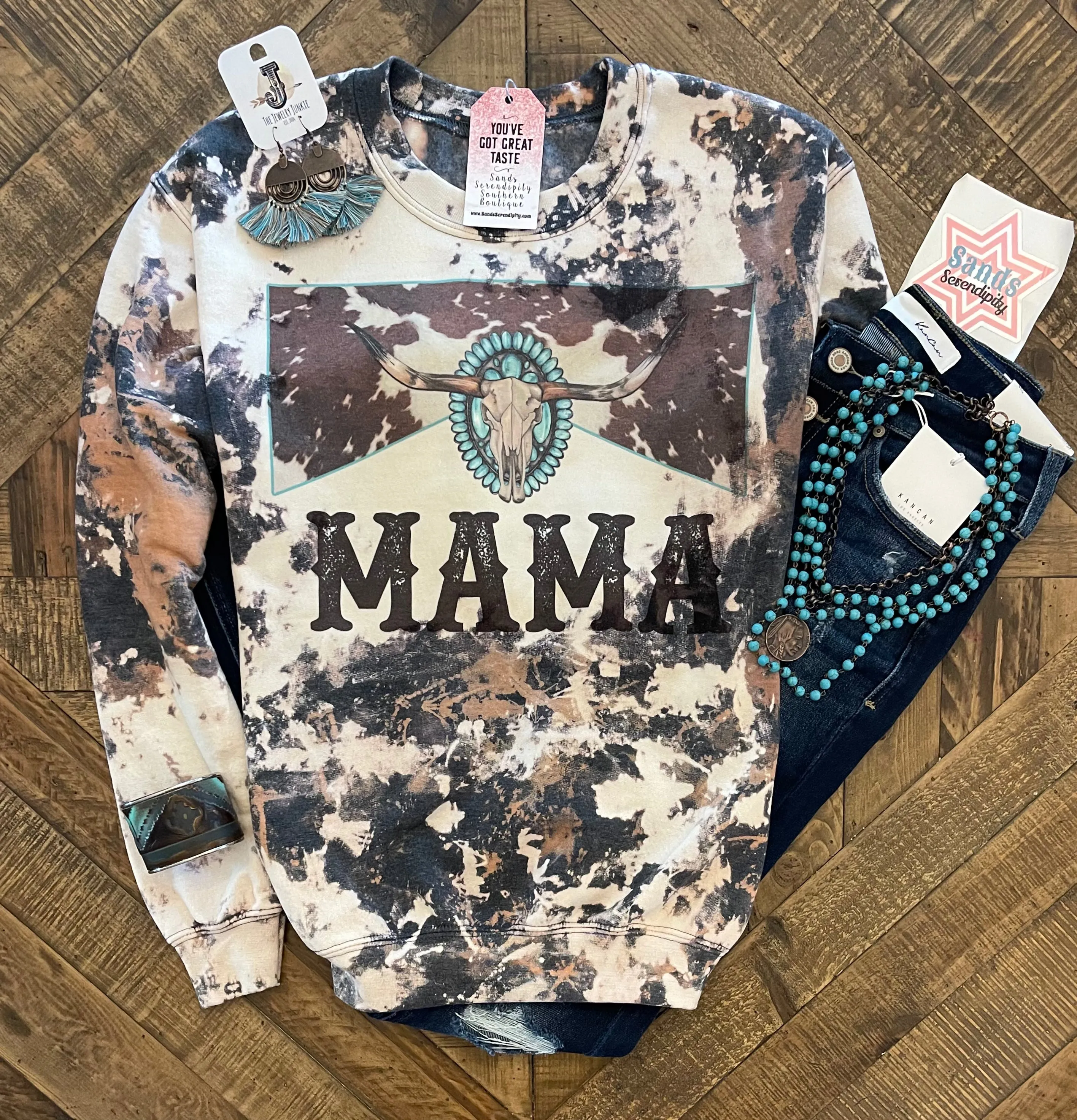 Cowhide Mama Sweatshirt 🐮