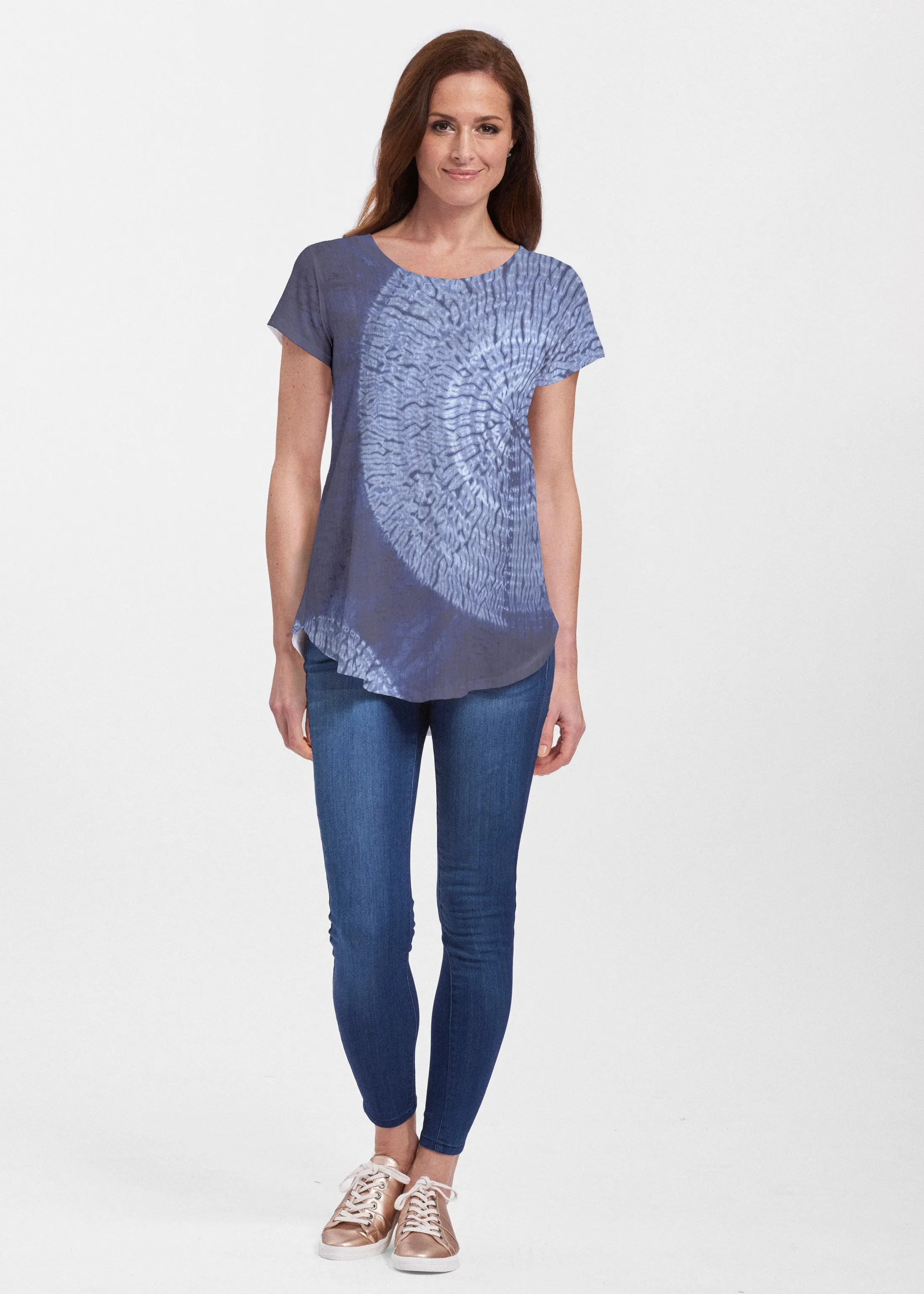 Dandelion Dream (14169) ~ Signature Short Sleeve Scoop Neck Flowy Tunic