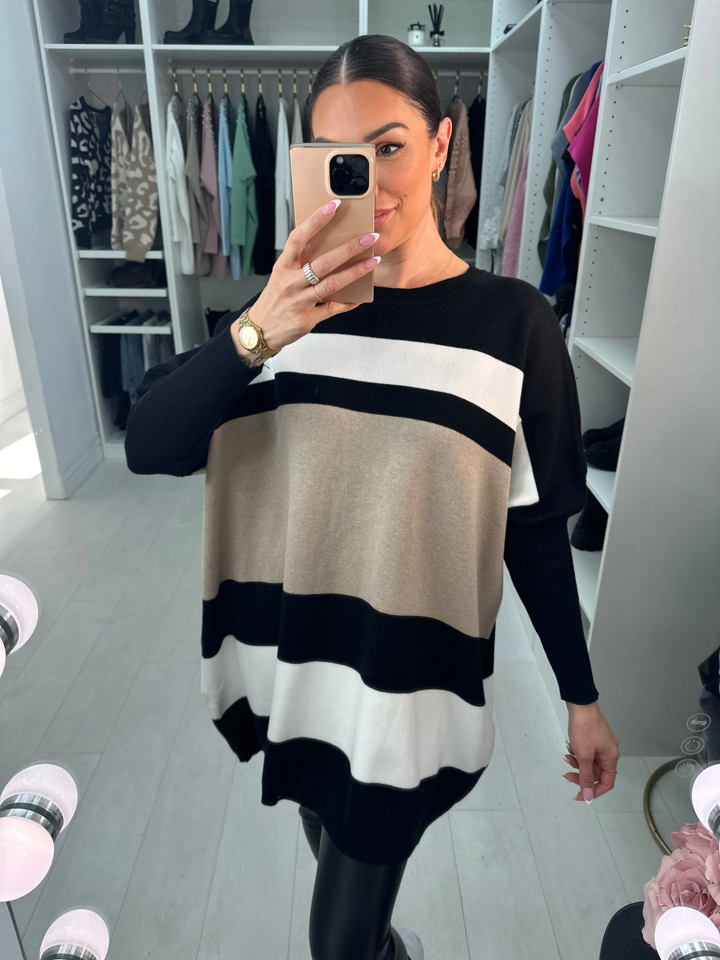 Denley Striped Soft Oversized Jumper