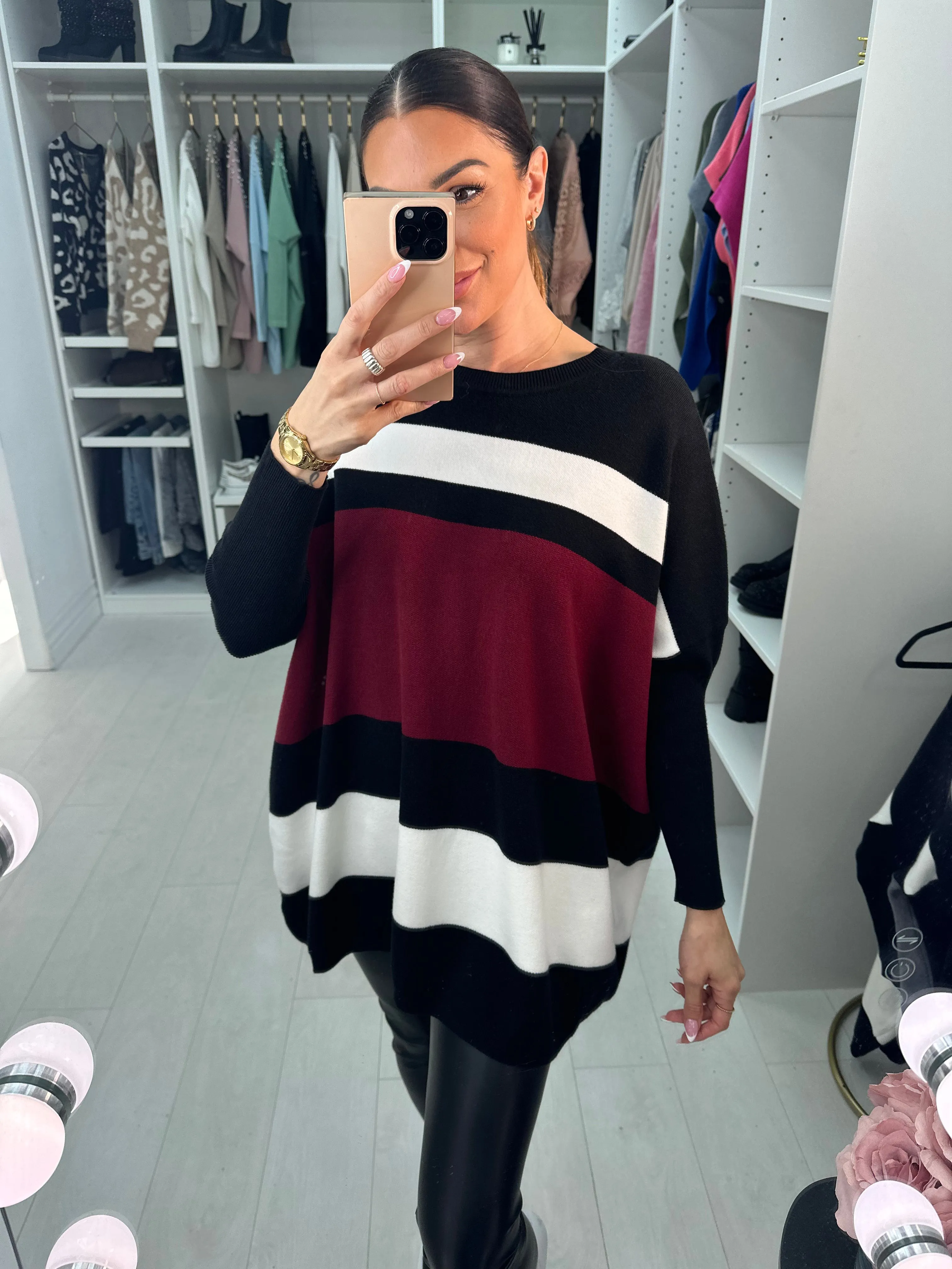 Denley Striped Soft Oversized Jumper