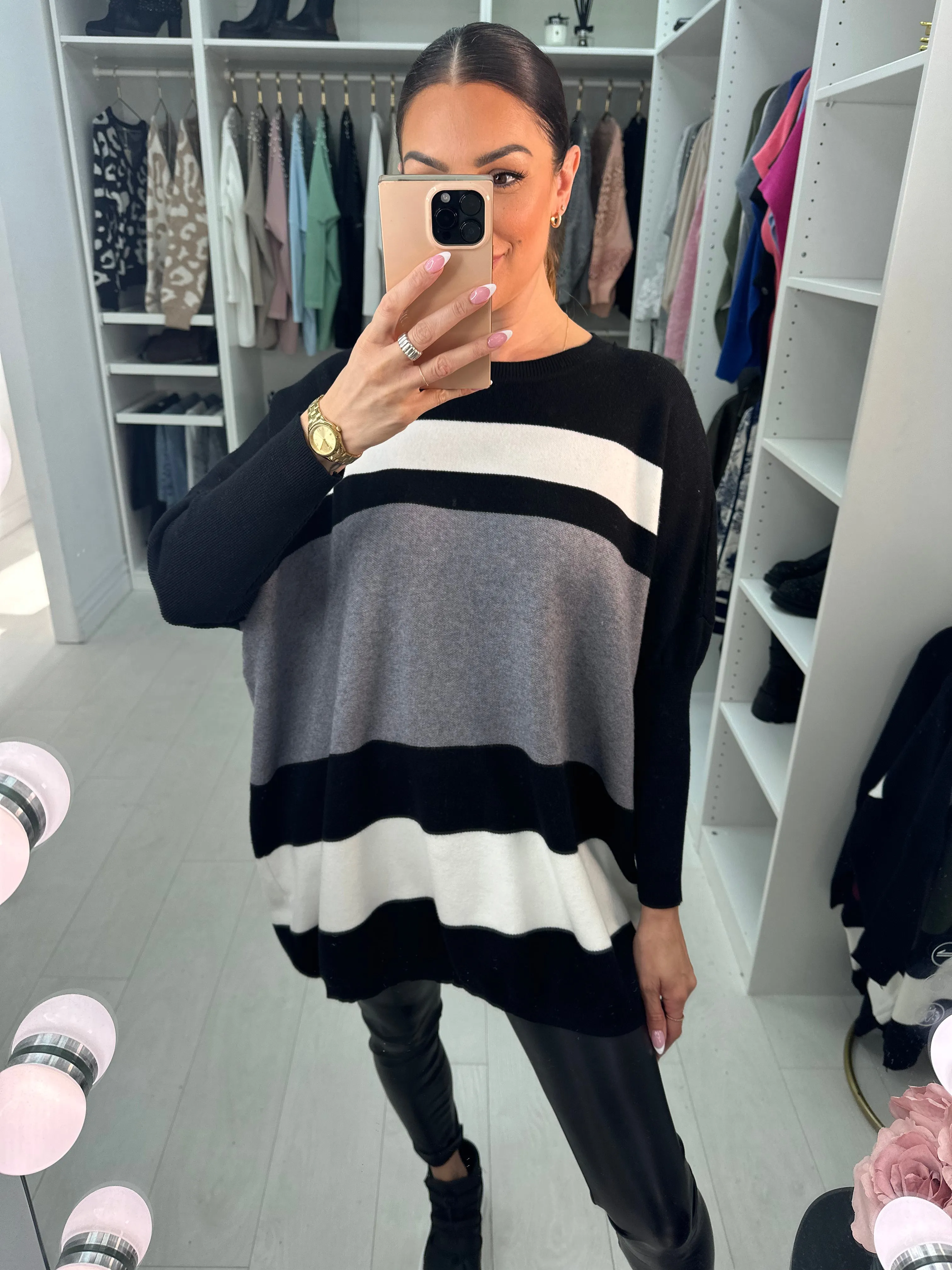 Denley Striped Soft Oversized Jumper