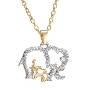 Double Elephant Pendant Necklace Women’s Jewelry