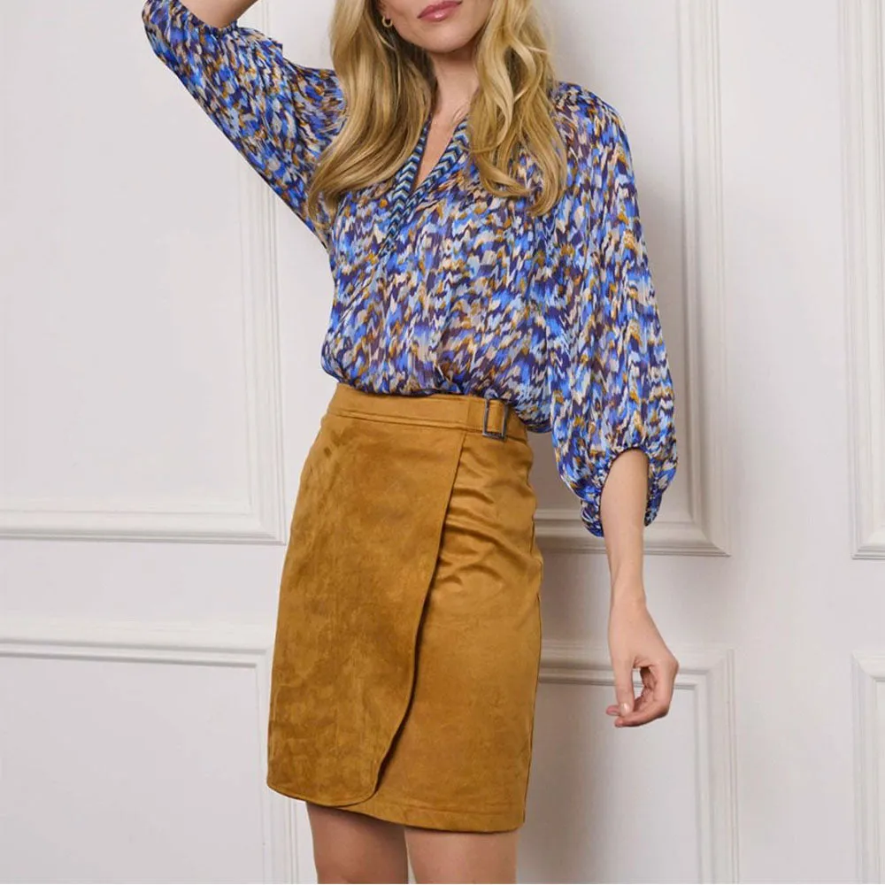 EsQualo Sueded Overlap Skirt
