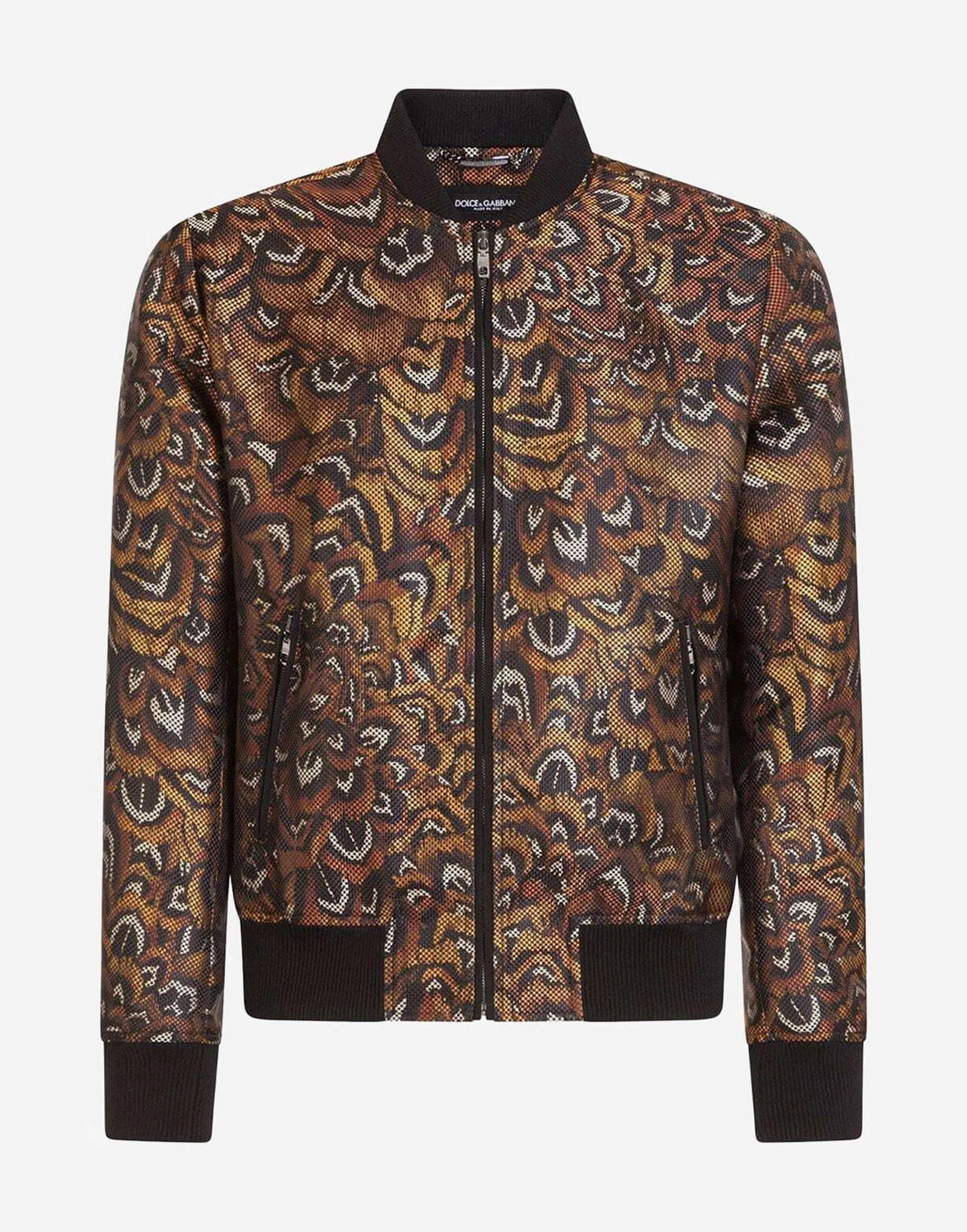 Feather-Print Bomber Jacket