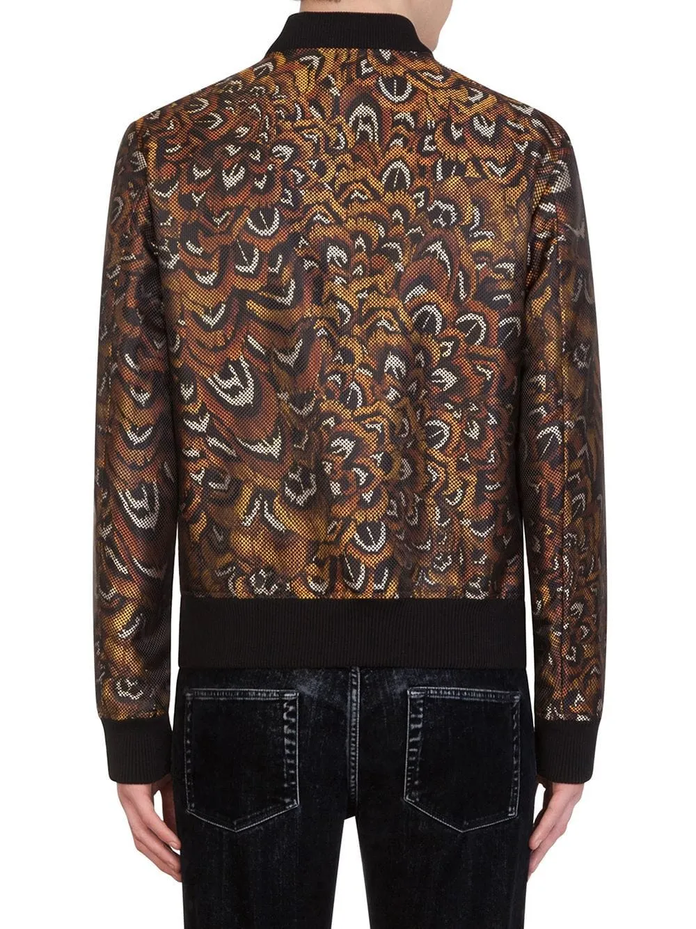 Feather-Print Bomber Jacket