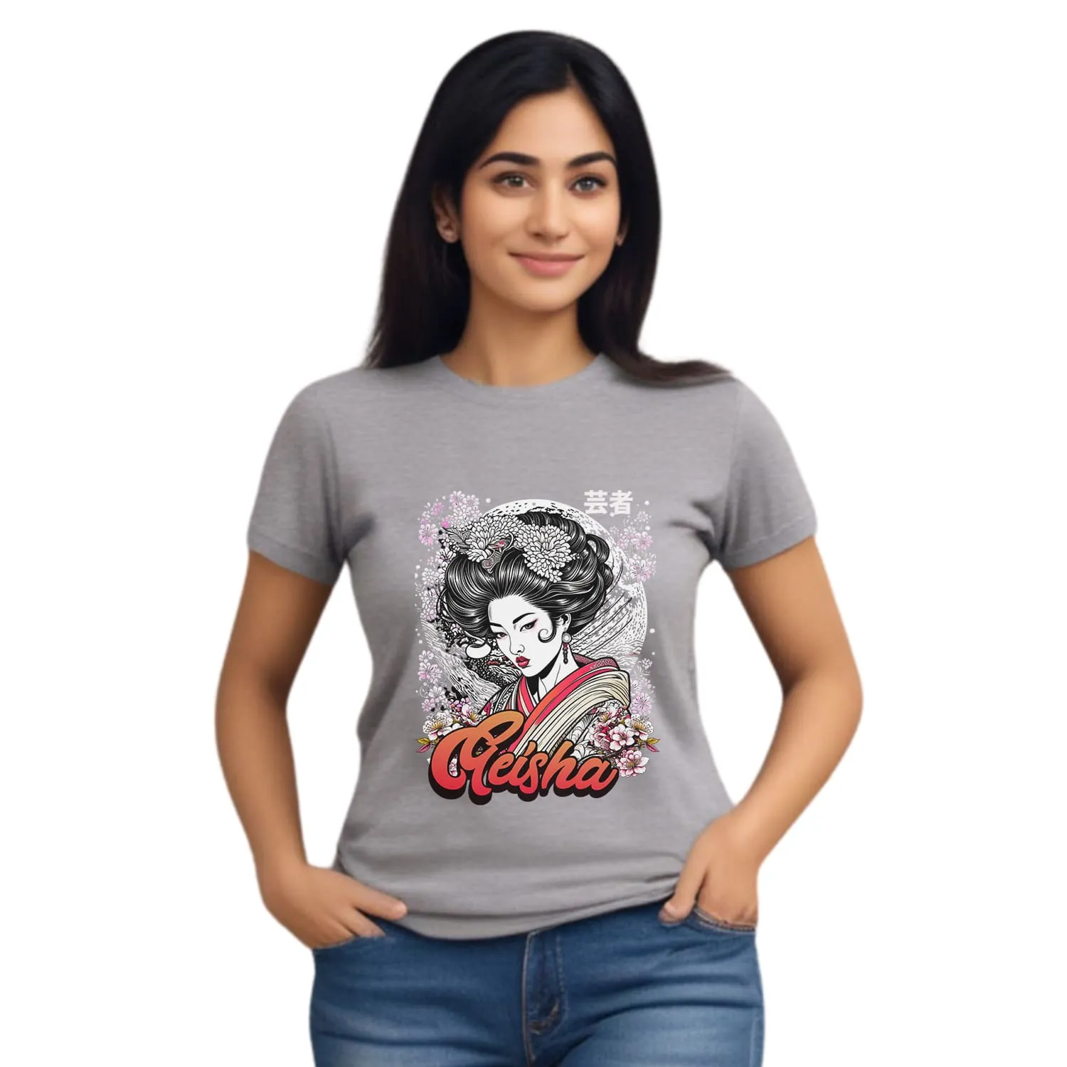 Geisha Womens cotton printed T-shirt