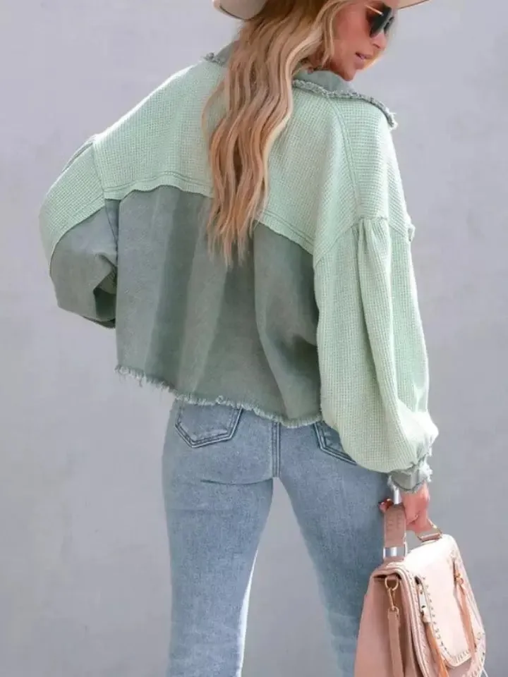 Green Patch  Oversized Jacket