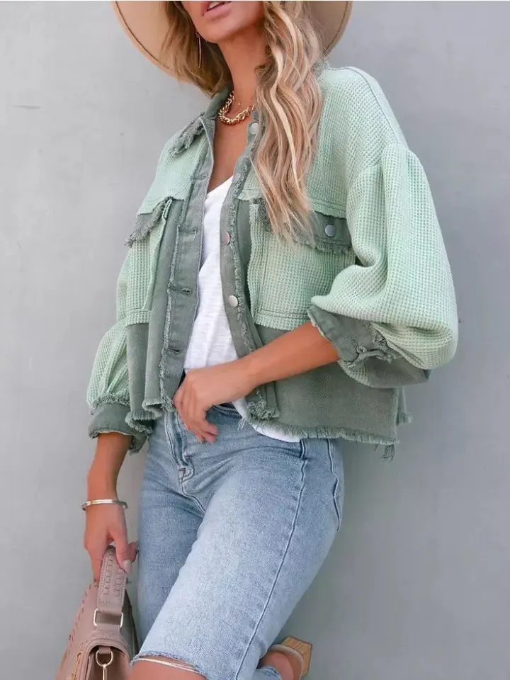 Green Patch  Oversized Jacket