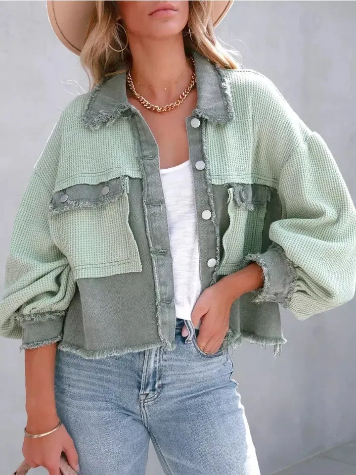 Green Patch  Oversized Jacket