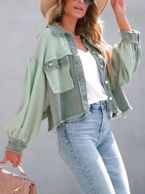 Green Patch  Oversized Jacket