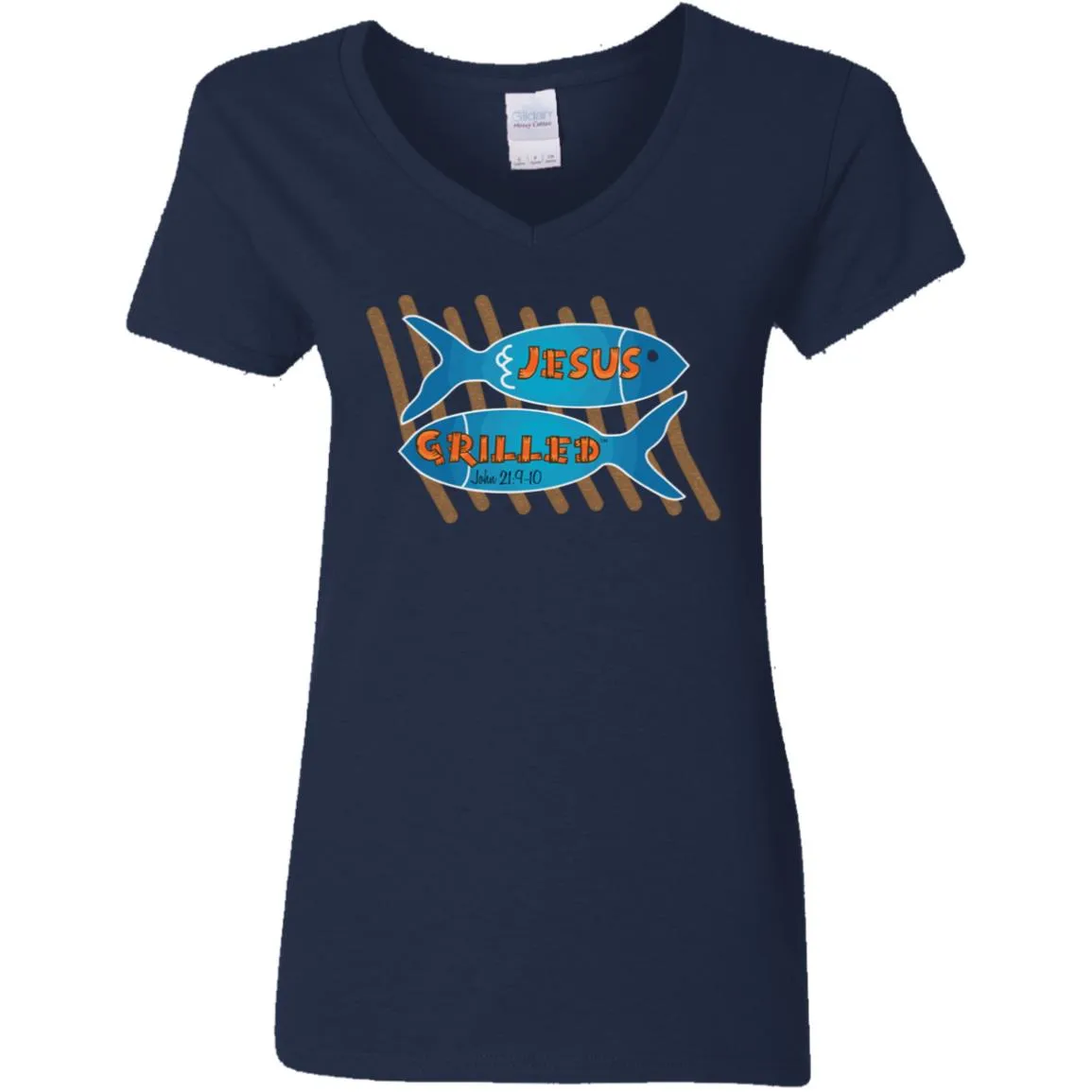 Grilled Fish - Women's V-Neck T-Shirt