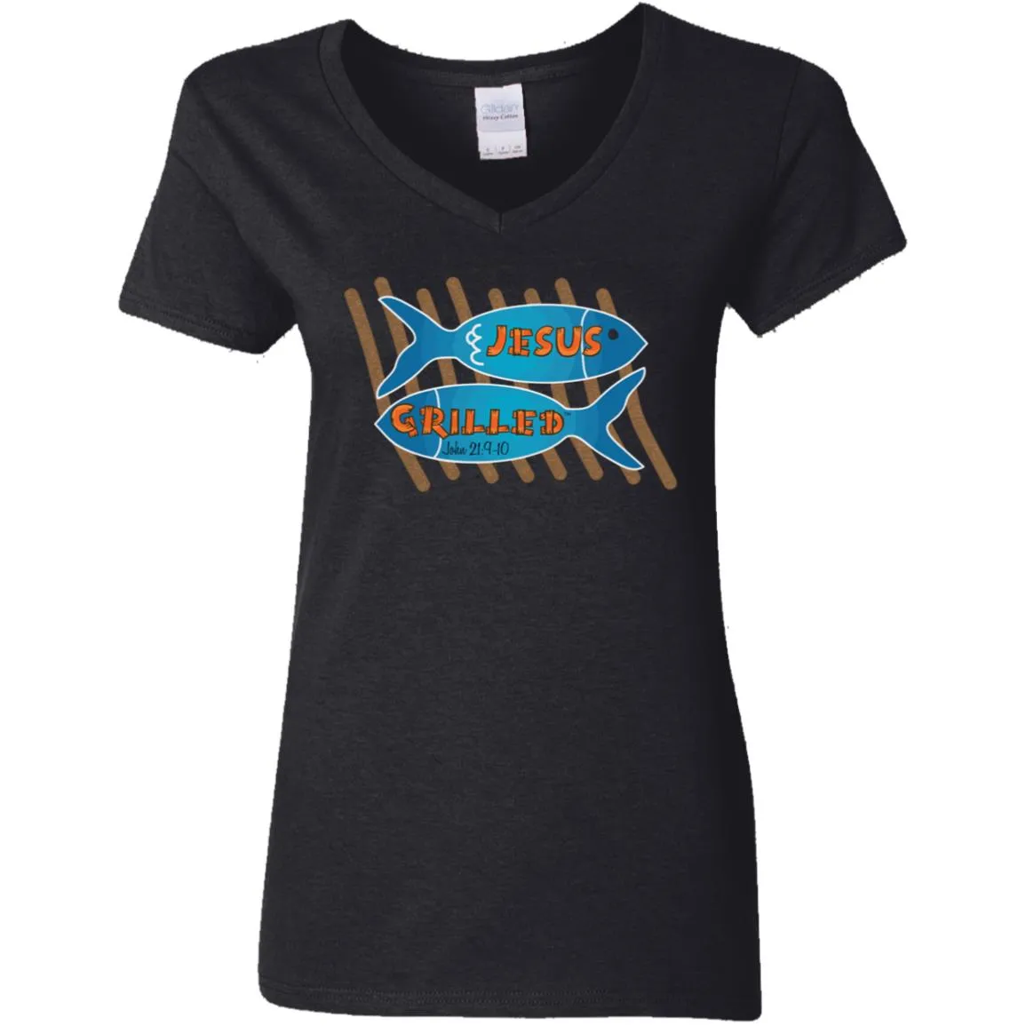 Grilled Fish - Women's V-Neck T-Shirt