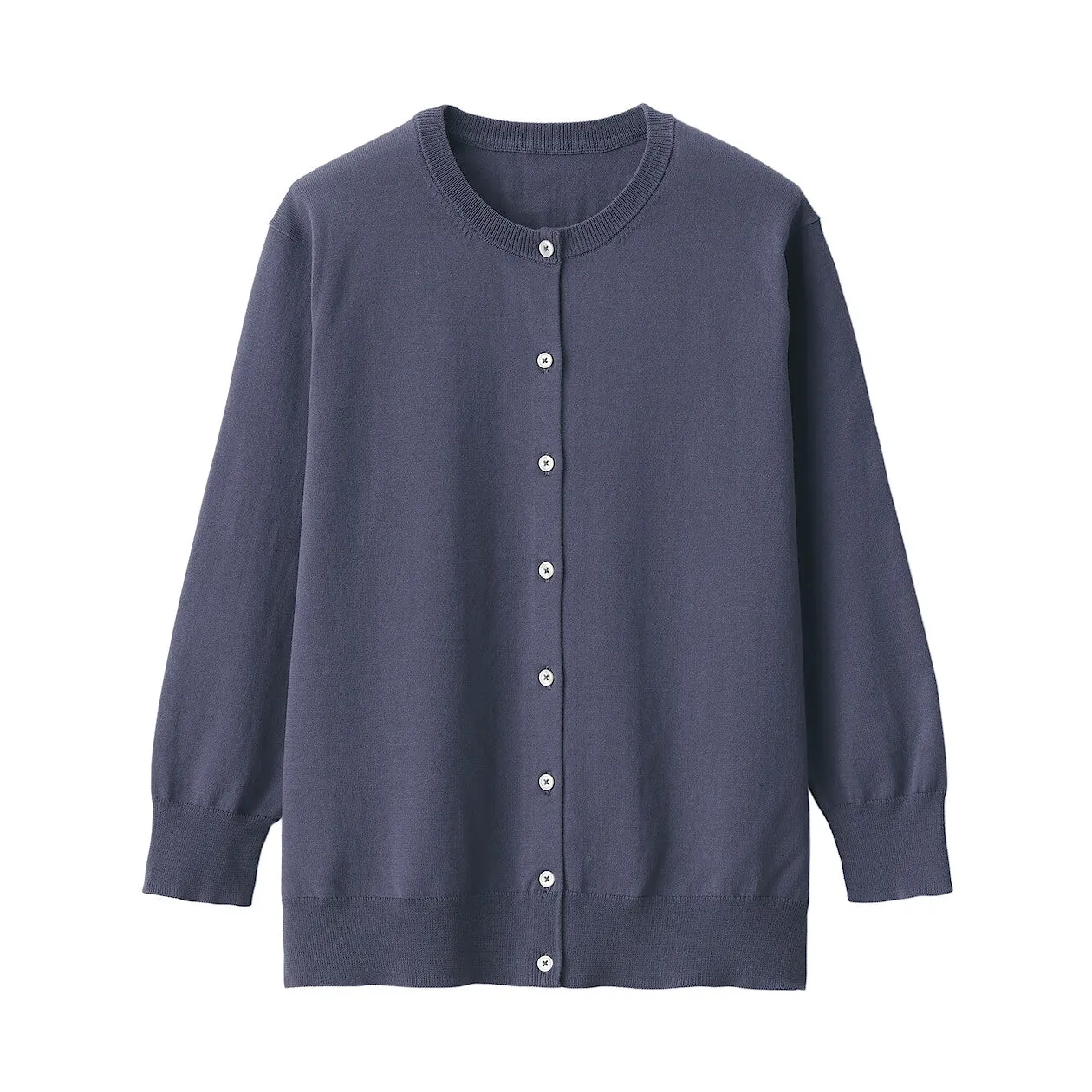 High Twisted Crewneck 3/4 Sleeve Cardigan