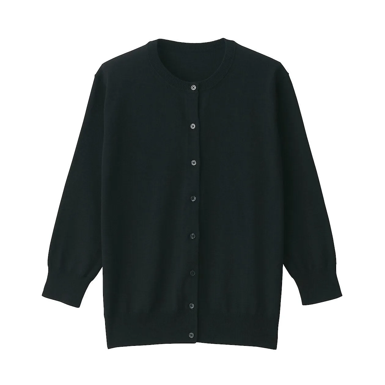 High Twisted Crewneck 3/4 Sleeve Cardigan
