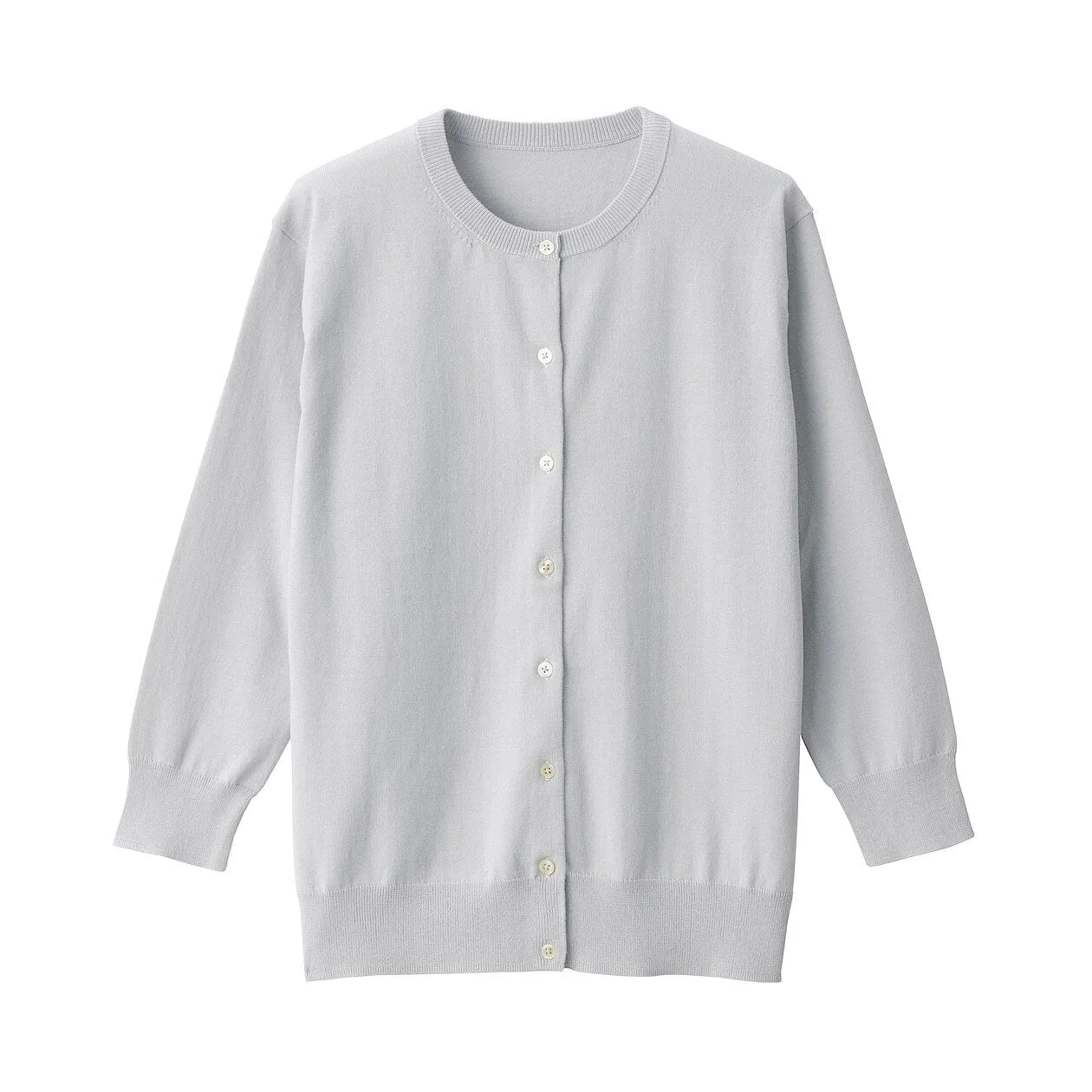 High Twisted Crewneck 3/4 Sleeve Cardigan