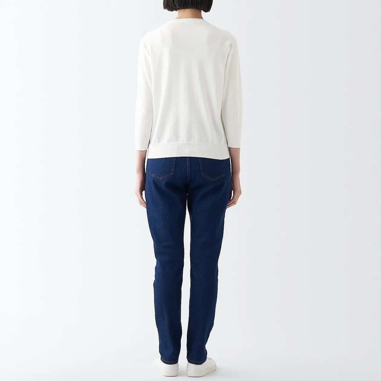 High Twisted Crewneck 3/4 Sleeve Cardigan