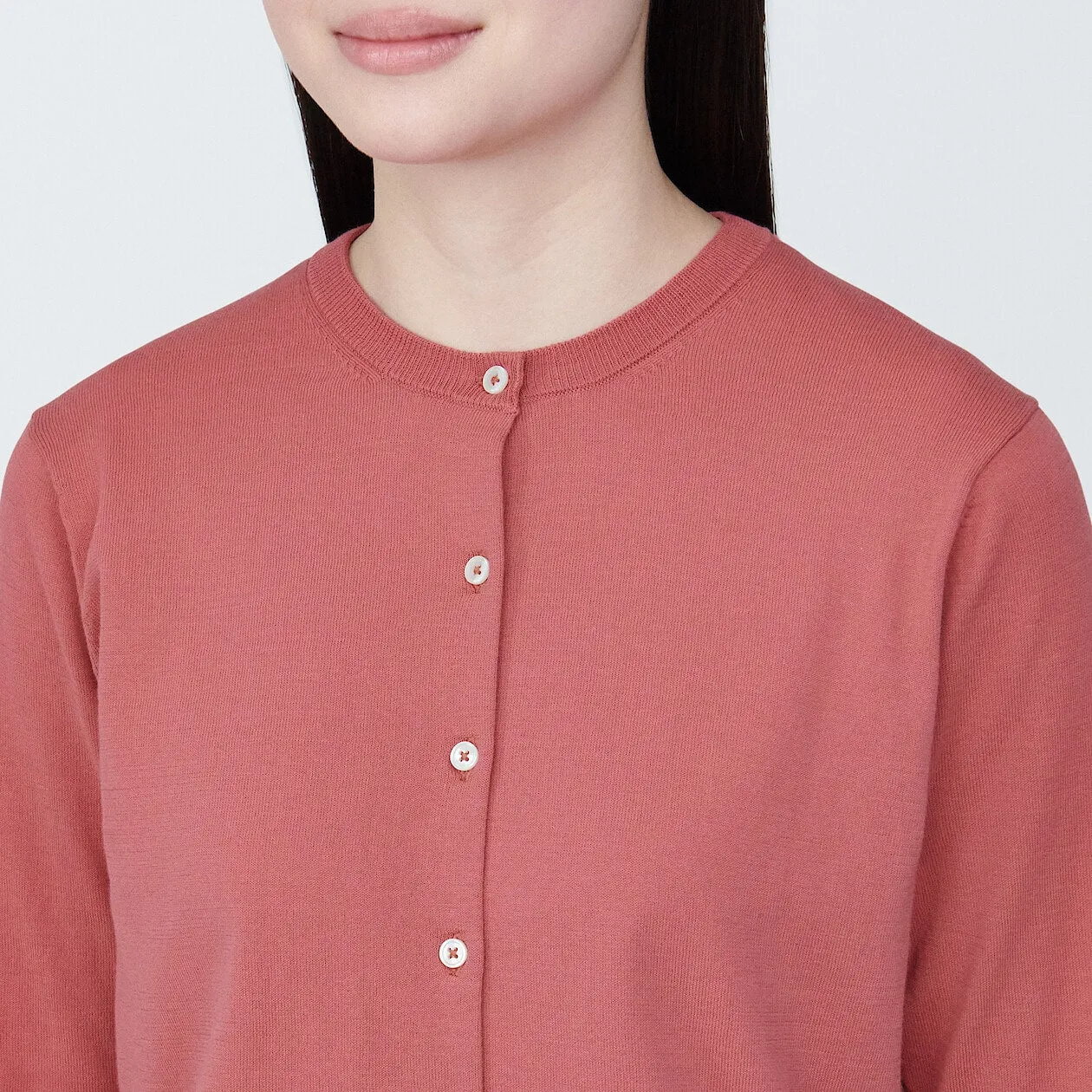 High Twisted Crewneck 3/4 Sleeve Cardigan