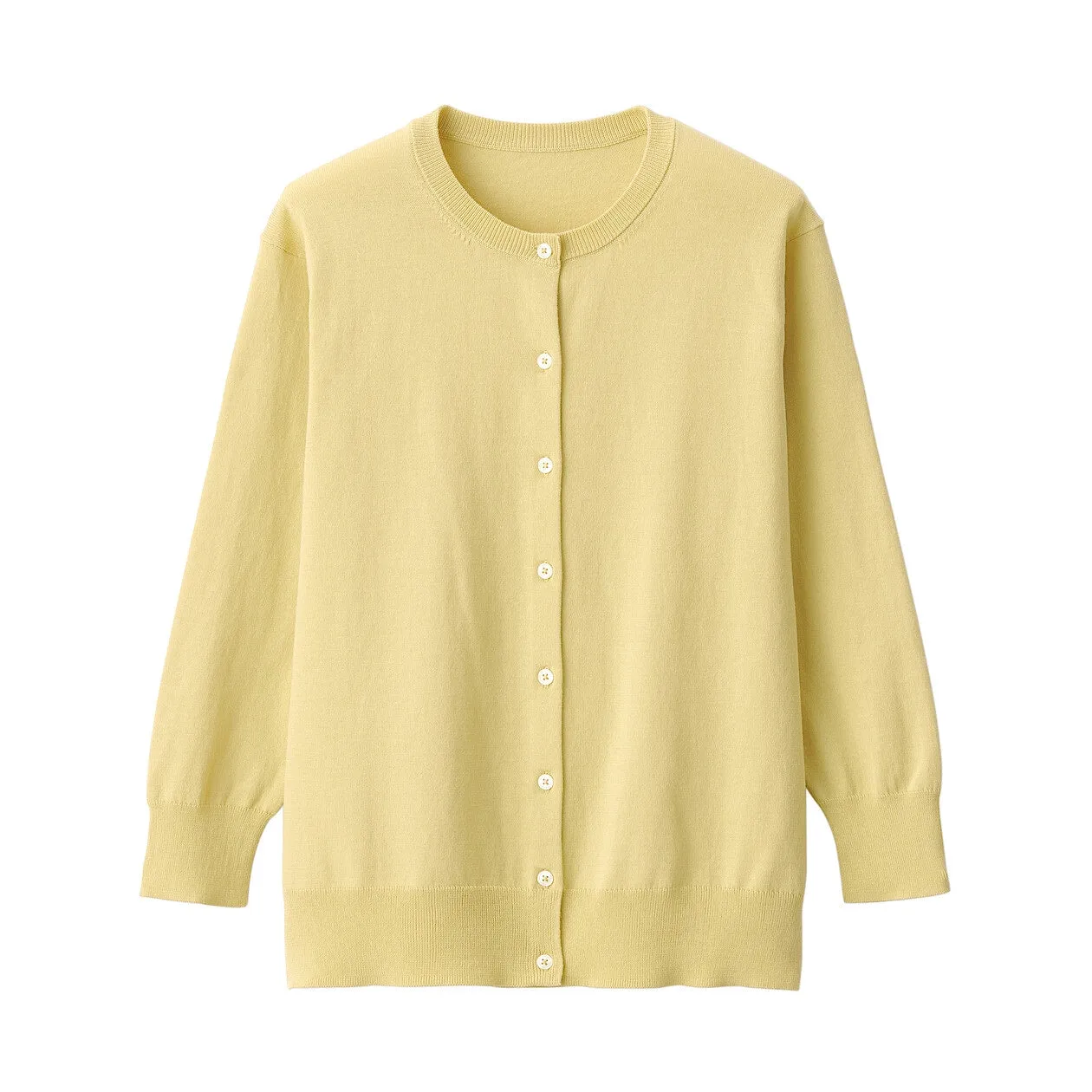 High Twisted Crewneck 3/4 Sleeve Cardigan