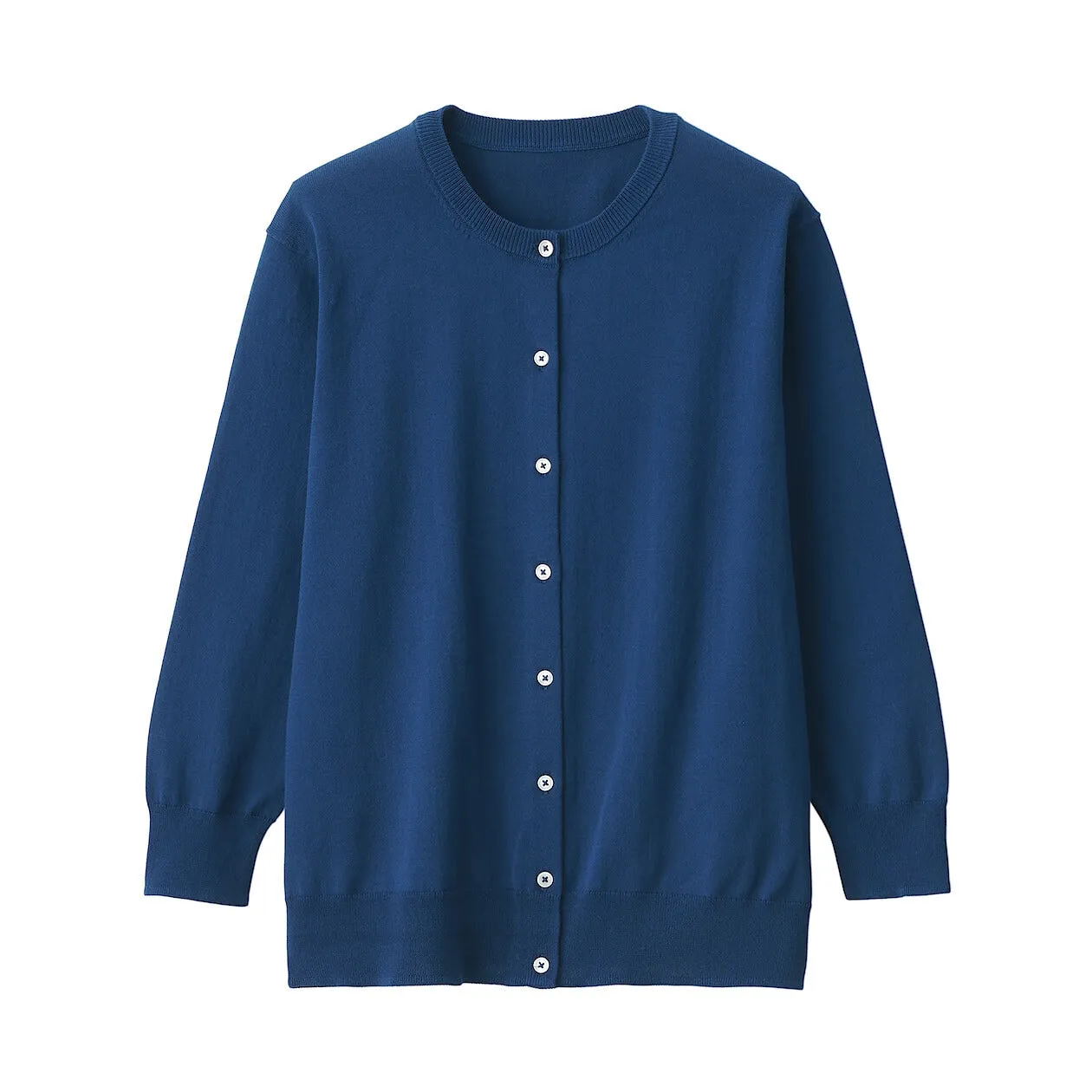 High Twisted Crewneck 3/4 Sleeve Cardigan