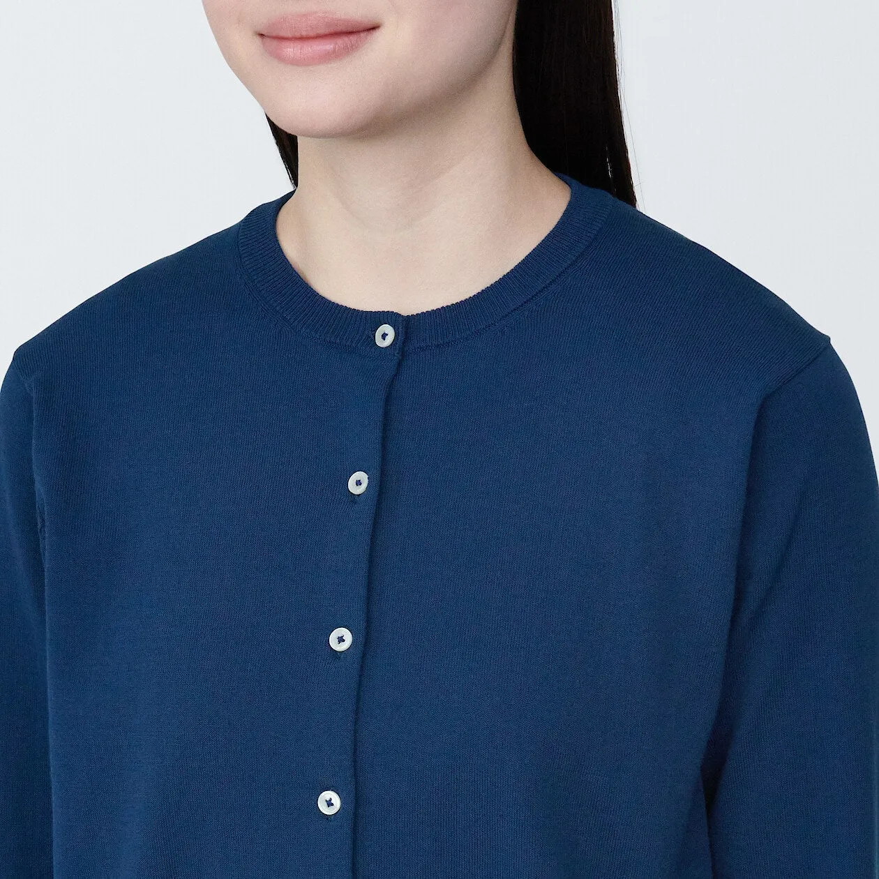 High Twisted Crewneck 3/4 Sleeve Cardigan
