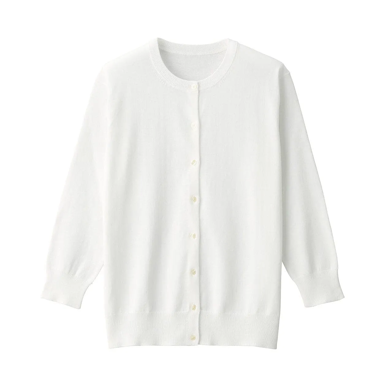 High Twisted Crewneck 3/4 Sleeve Cardigan
