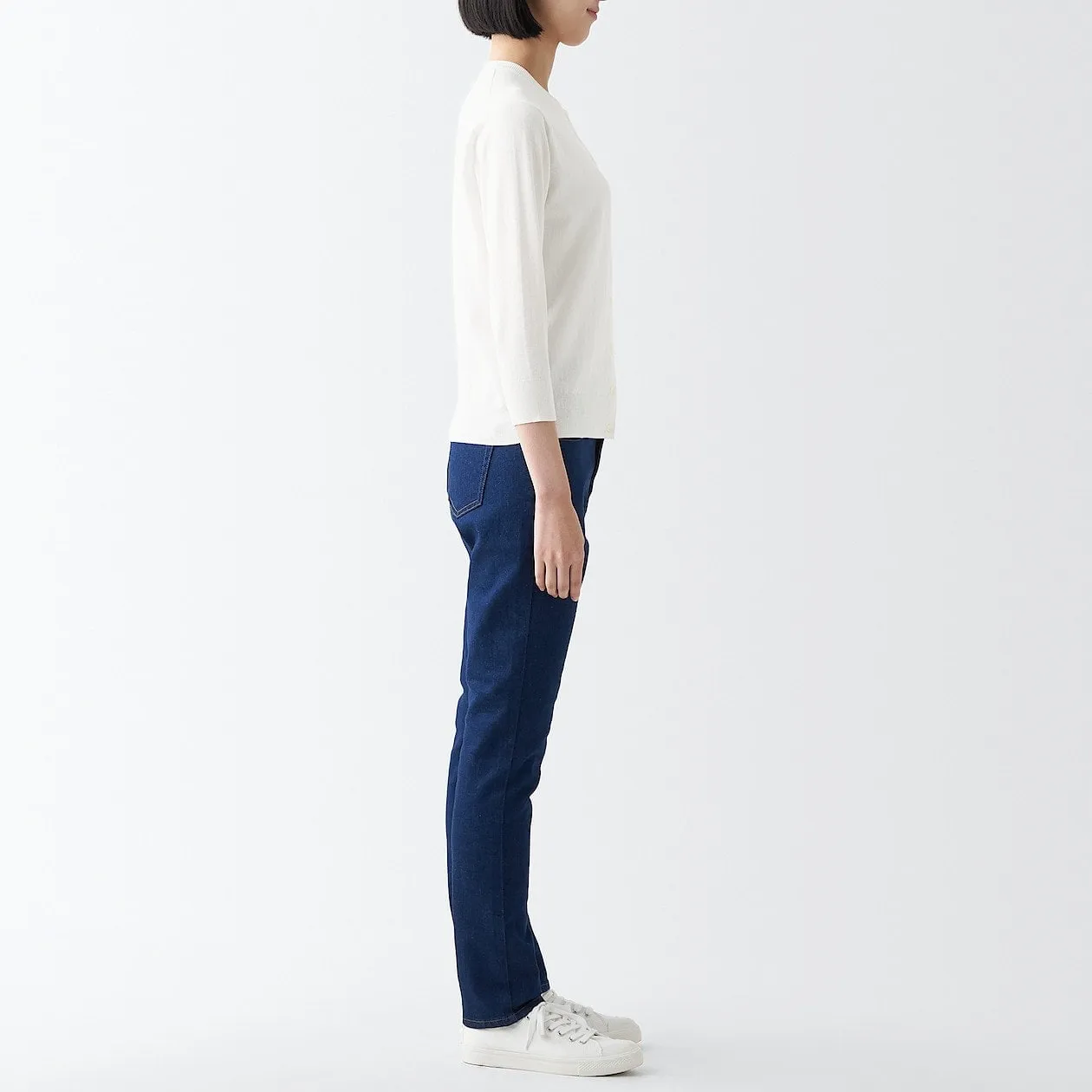 High Twisted Crewneck 3/4 Sleeve Cardigan